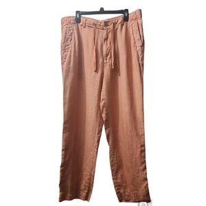 Caribbean 100%‎ Linen Straight Leg Pants Women's 36x30 Casual Summer Lightweight